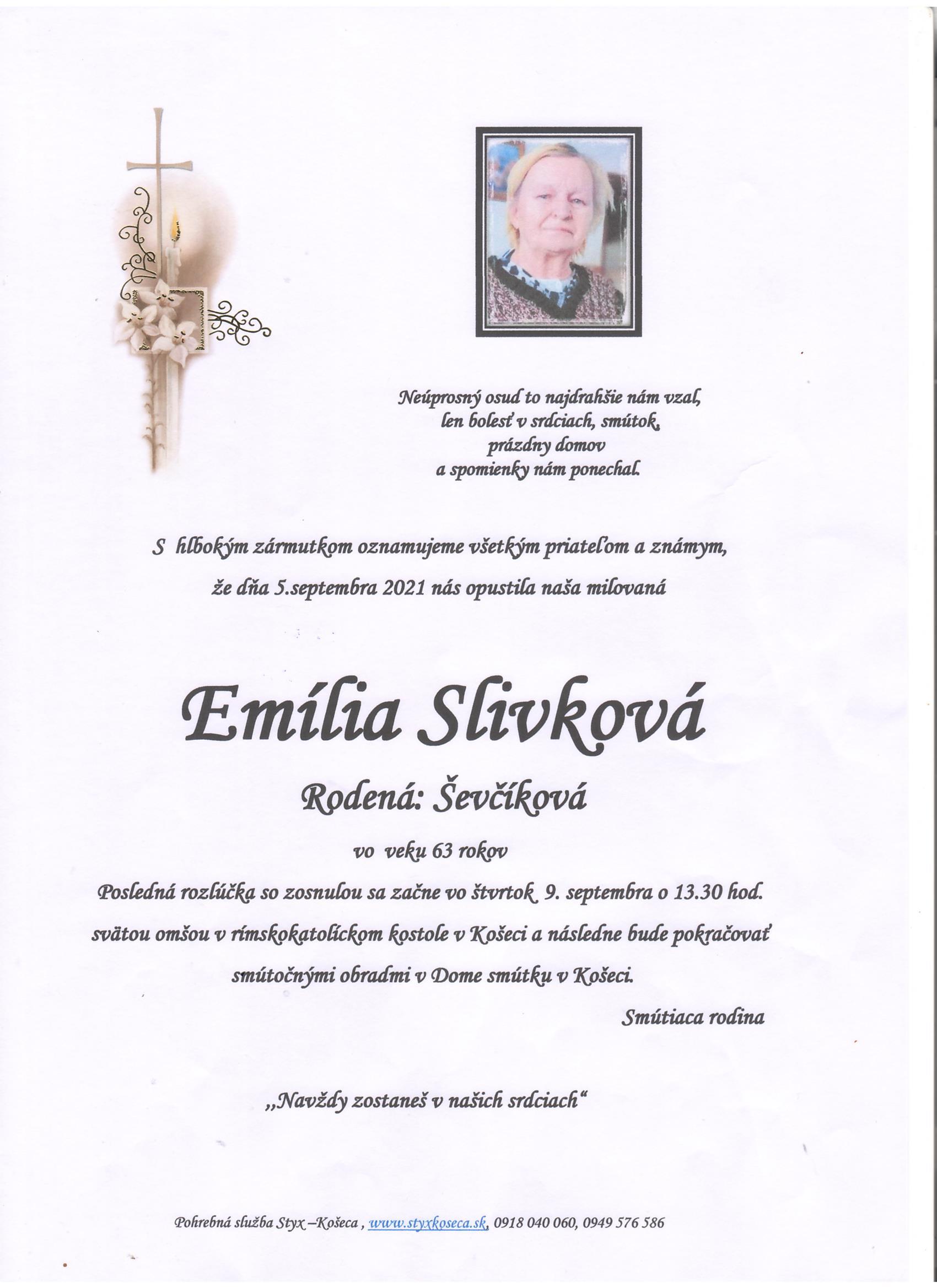 smutocne-oznamenie-emilia-slivkova-rod-sevcikova