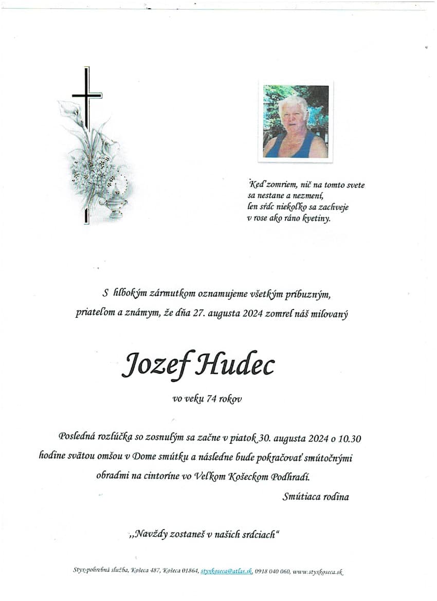 smutocne-oznamenie-jozef-hudec